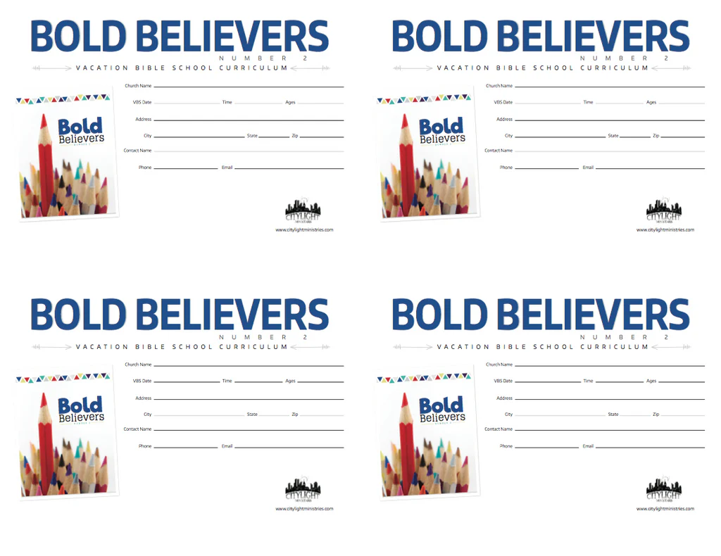 Bold Believers 2 VBS Curriculum Poster & Invitation