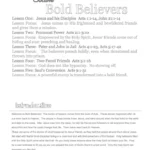 Bold Believers 1 VBS Curriculum table of contents