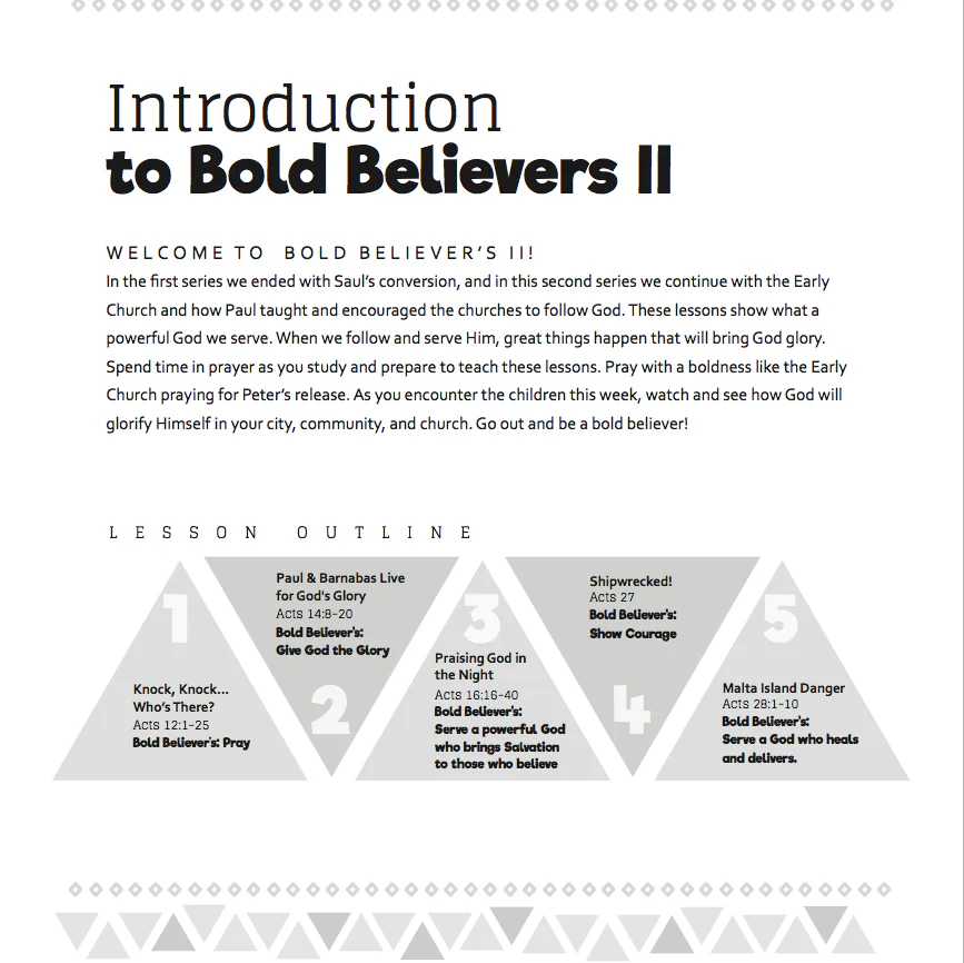 Bold Believers 2 VBS curriculum sample introduction