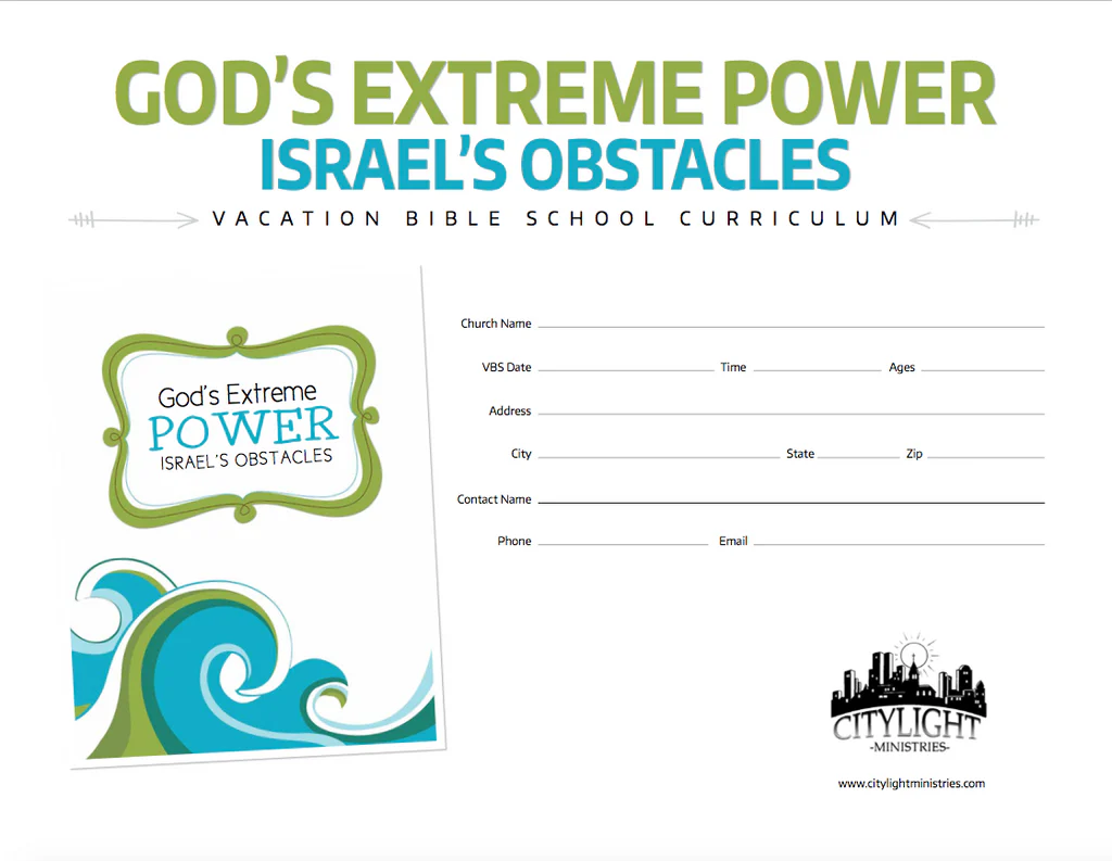 God's Extreme Power: Israel's Obstacles VBS curriculum poster & invitation