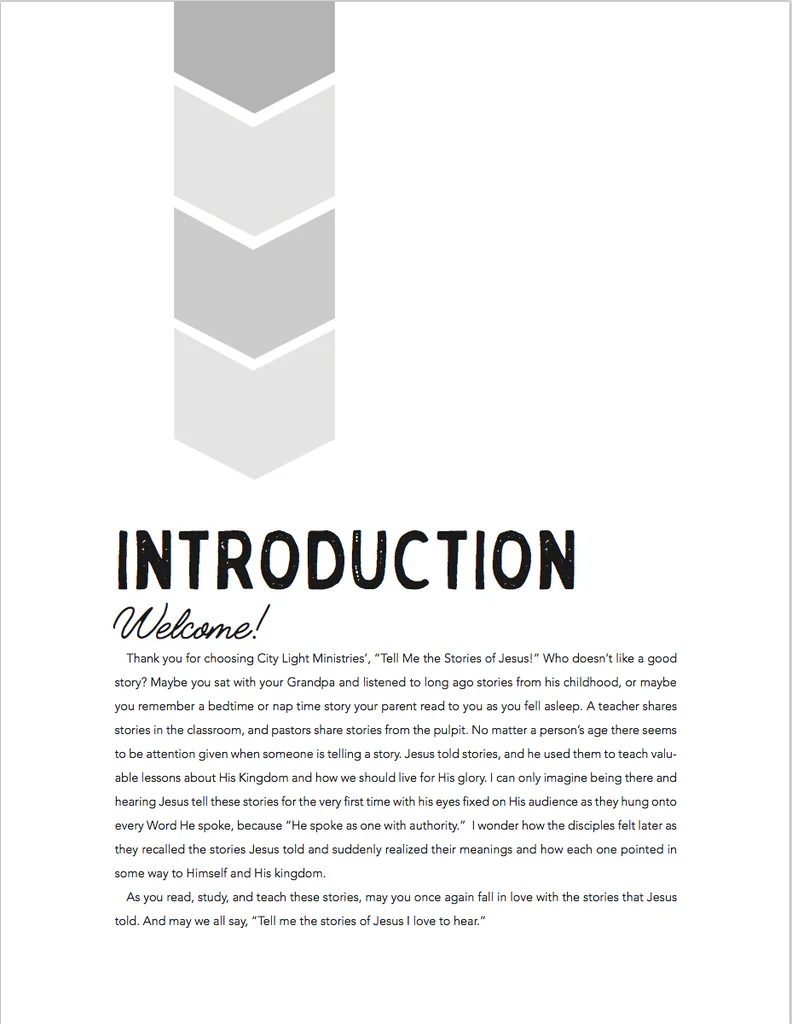 Tell Me the Stories of Jesus VBS Curriculum introduction