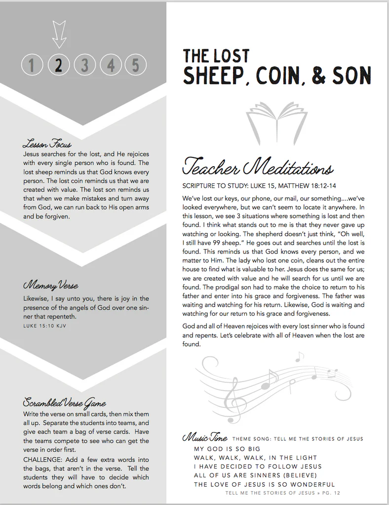 Tell Me the Stories of Jesus VBS Curriculum lesson sample