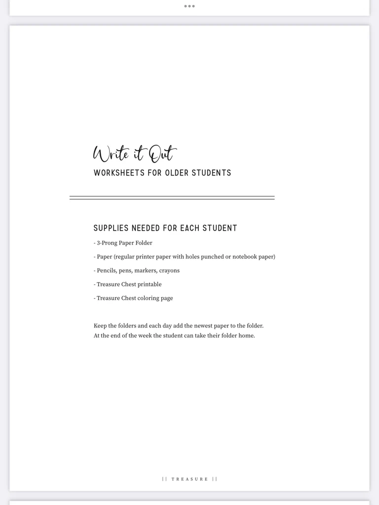 Treasure VBS Curriculum lesson sample